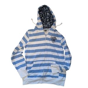 Disney Cruise Line Blue and White Striped Hoodie